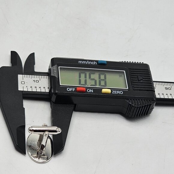 Silver Monogrammed P Oval Cufflinks Vintage Mid Century - Picture 4 of 4